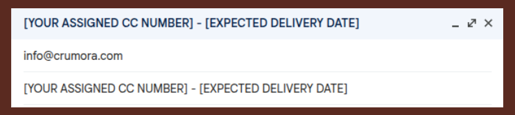 Email mockup showing order process