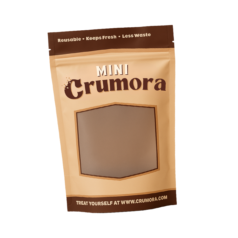 Mini Crumora Pick ’N’ Mix – resealable pouch of customisable mini cookies, mix White, Fudge & Cocoa flavours, UK delivery.