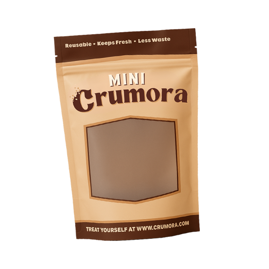 Mini Crumora Pick ’N’ Mix – resealable pouch of customisable mini cookies, mix White, Fudge & Cocoa flavours, UK delivery.